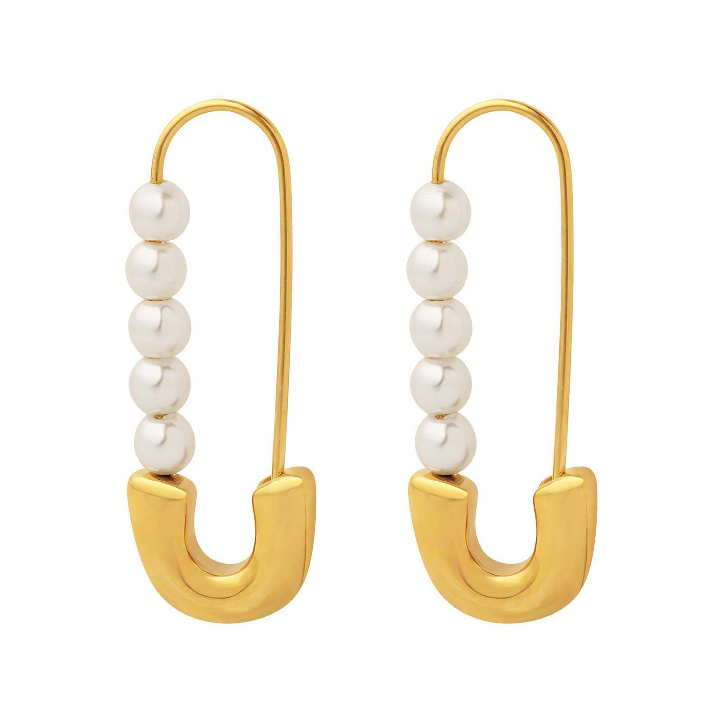 Safety Pin 18k Gold Plated Earrings