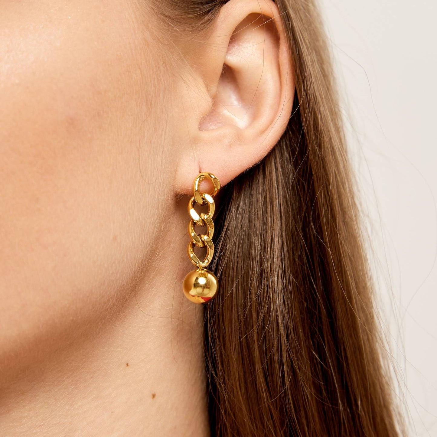 Chain Drop 18k Gold Plated Earrings