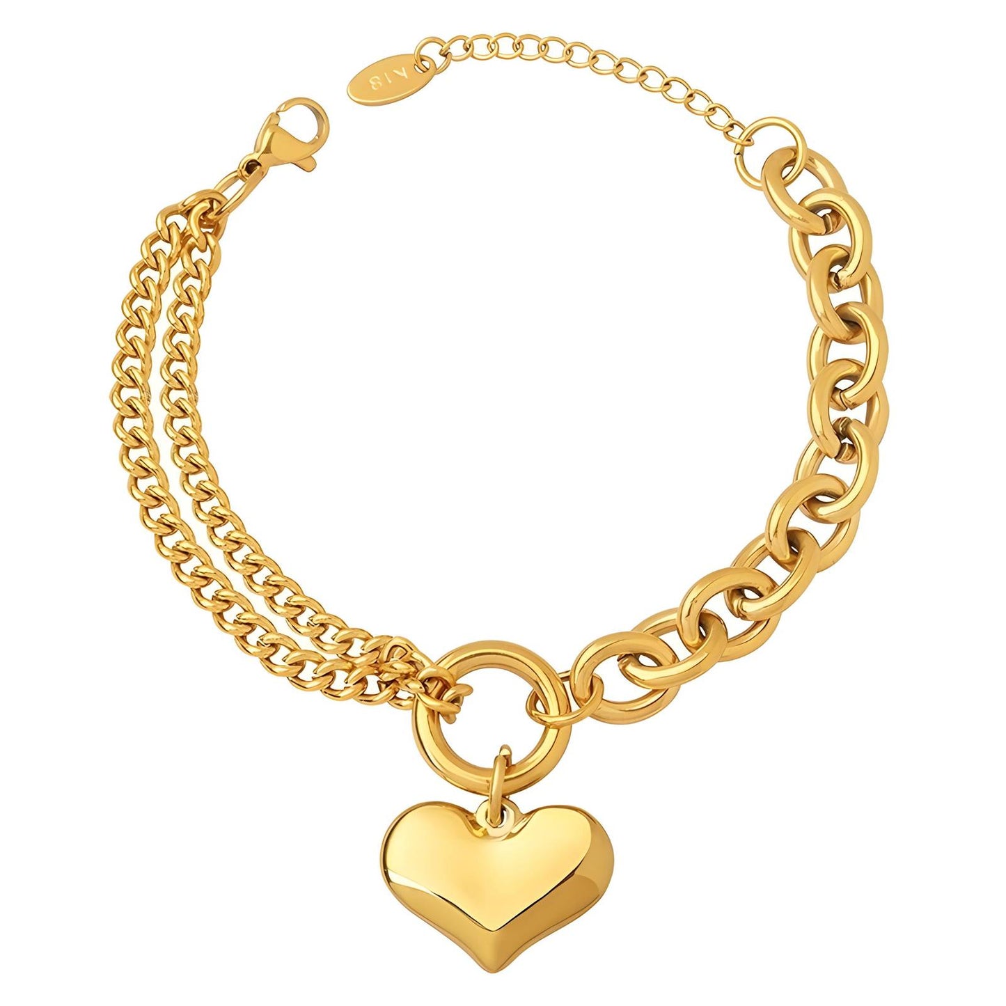 Heart 18k Gold Plated Bracelet