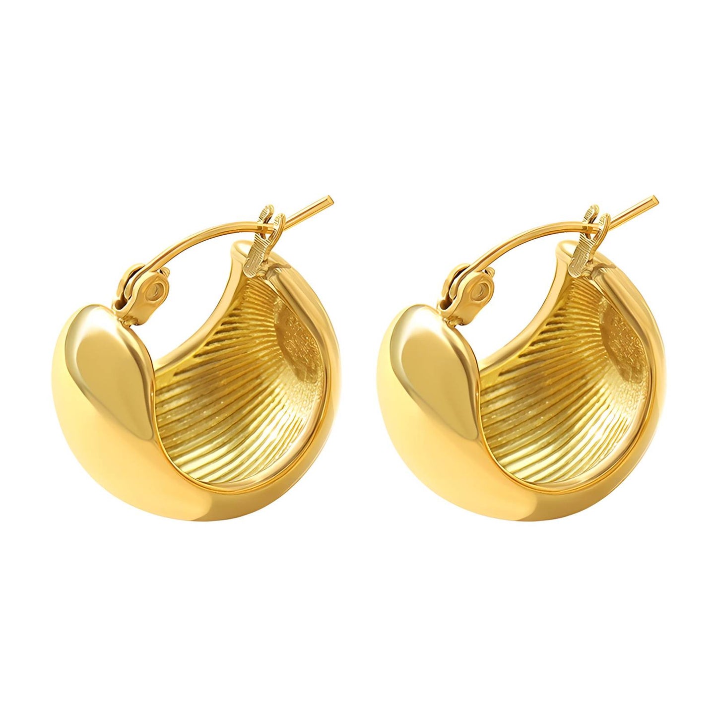 Circular 18k Gold Plated Earrings