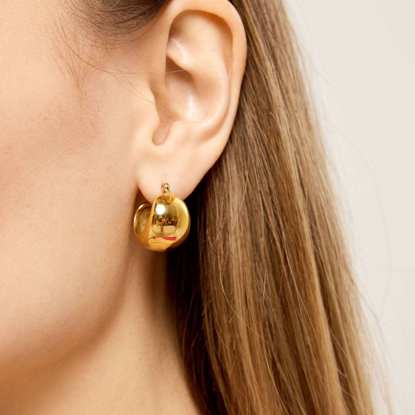 Circular 18k Gold Plated Earrings