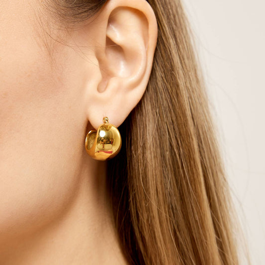 Circular 18k Gold Plated Earrings